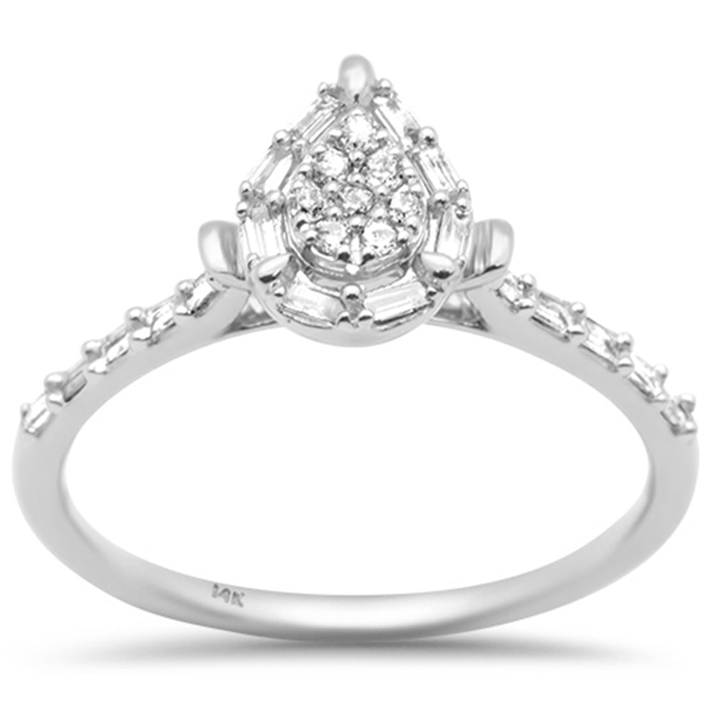 ''SPECIAL! .23ct G SI 14K White GOLD Round & Baguette Diamond Engagement Ring''