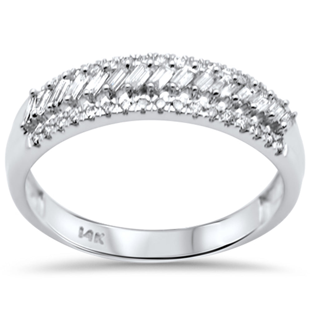 ''SPECIAL! .54ct G SI 14K White Gold Round & Baguette DIAMOND Ring Band''