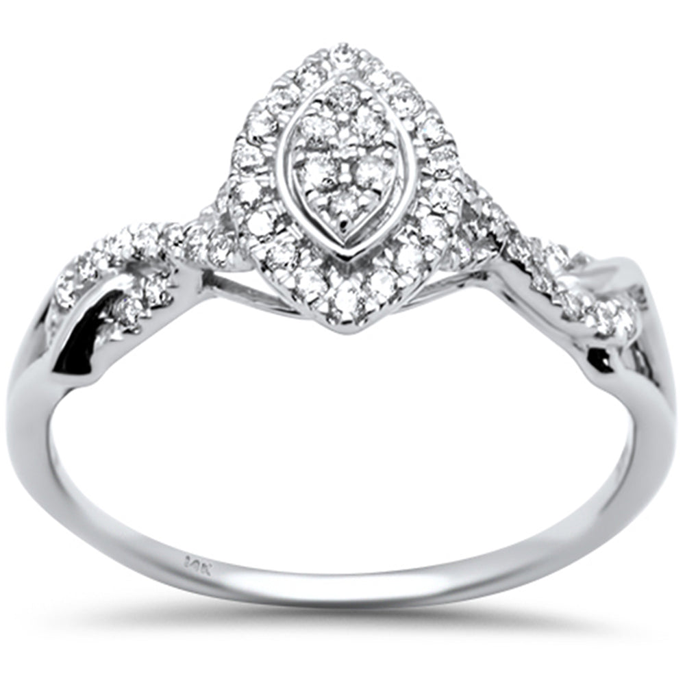 ''SPECIAL! .24ct G SI 14K White Gold Marquee Shaped Engagement Diamond RING Size 7''