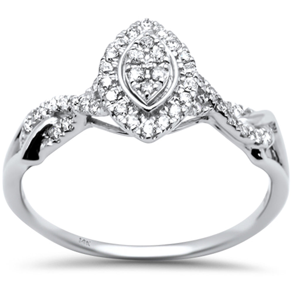 ''SPECIAL! .24ct G SI 14K White Gold Marquee Shaped Engagement DIAMOND Ring Size 7''