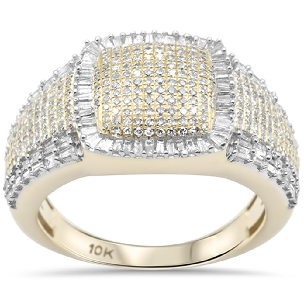 ''SPECIAL! 1.14ct G SI 10K Yellow Gold Men's Round & Baguette Diamond RING Band Size 10''