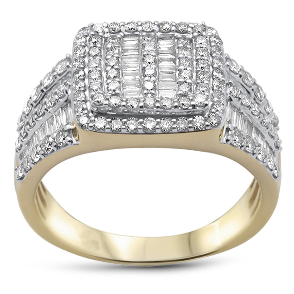 ''SPECIAL! 1.57ct G SI 10K Yellow Gold Round & Baguette DIAMOND Men's Ring Band''