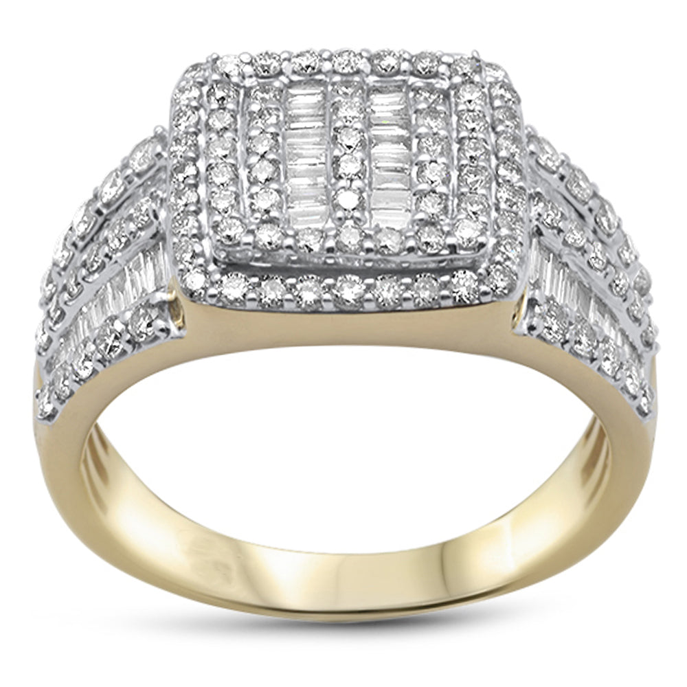 ''SPECIAL! 1.57ct G SI 10K Yellow GOLD Round & Baguette Diamond Men's Ring Band''