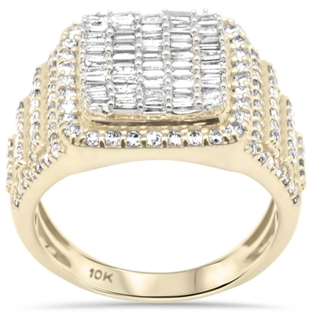 ''SPECIAL! 2.07ct G SI 10K Yellow GOLD Round & Baguette Diamond Men's Band Size 10''