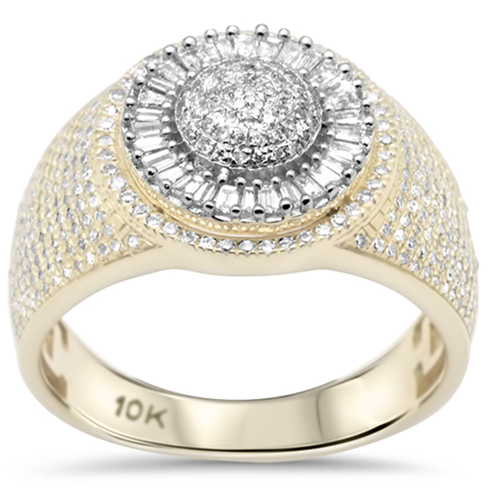 ''SPECIAL! .83ct G SI 10K Yellow Gold Round & Baguette DIAMOND Men's Ring Band''