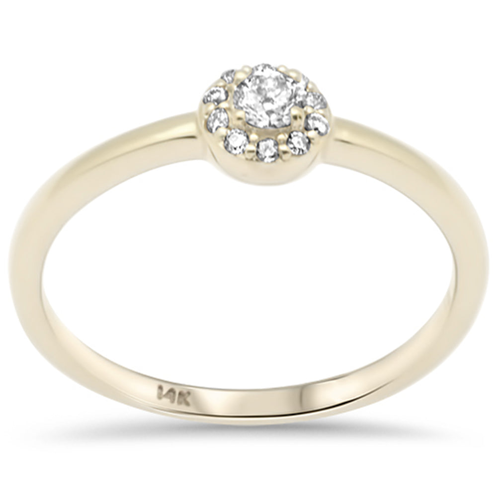 .15ct G SI 14K Yellow GOLD Diamond Round Halo Ring Size 6.5