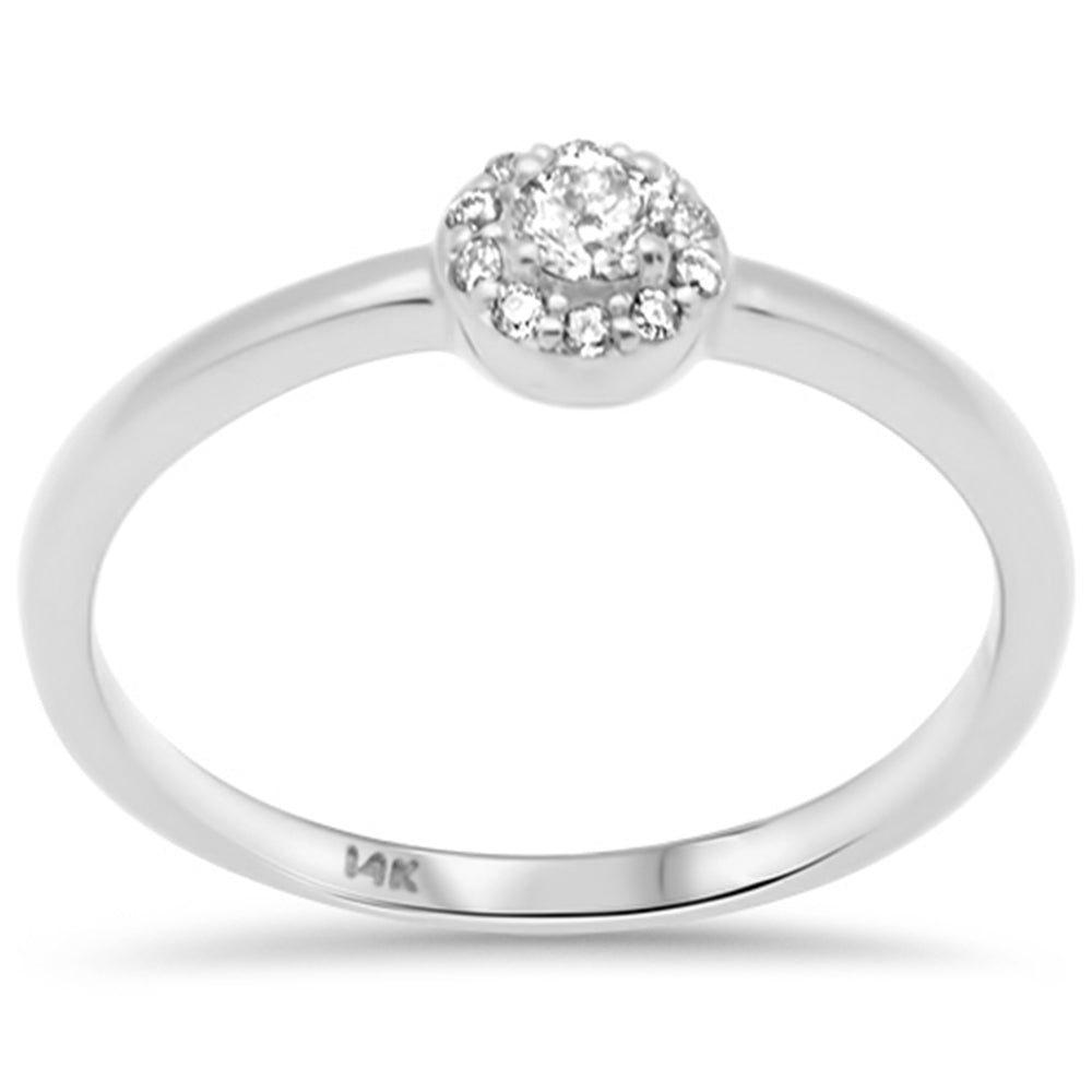 .15ct G SI 14K White Gold DIAMOND Round Halo Ring Size 6.5