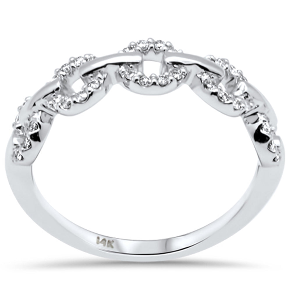 .18ct G SI 14K White Gold Diamond Link Ladies RING Size 6.5