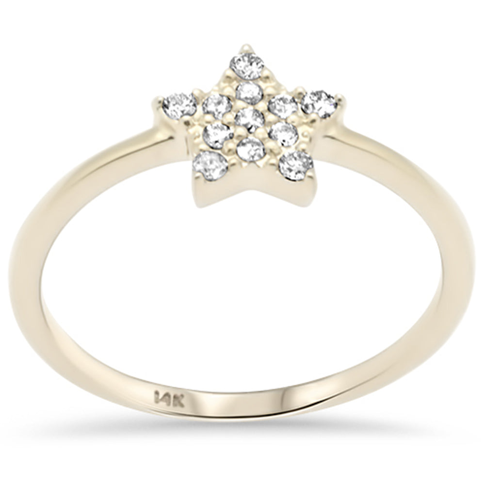 .15ct G SI 14K Yellow GOLD Diamond Star Shaped Ladies Ring Size 6.5