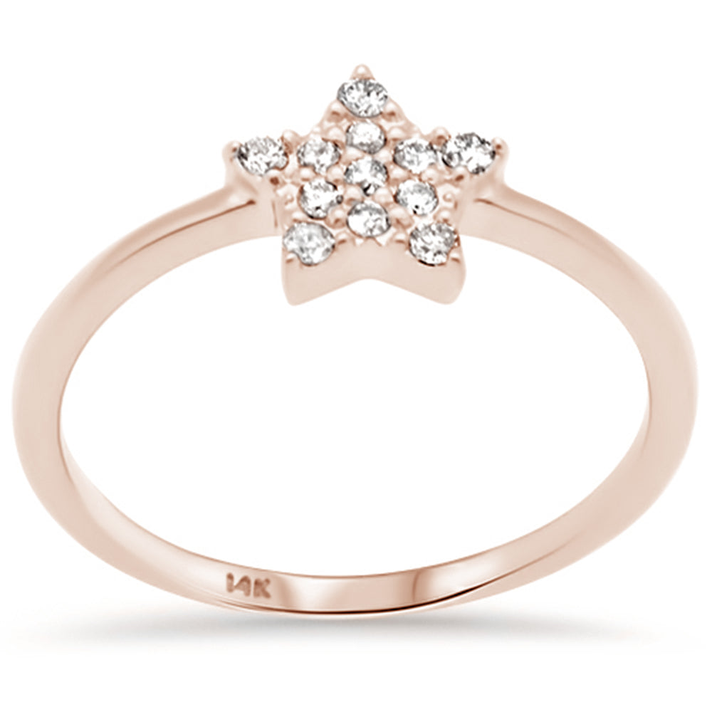 .15ct G SI 14K Rose Gold DIAMOND Star Shaped Ladies Ring Size 6.5
