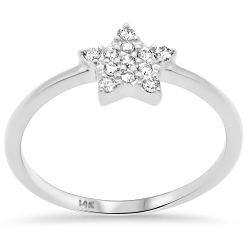 .15ct G SI 14K White Gold Diamond Star Shaped Ladies RING Size 6.5