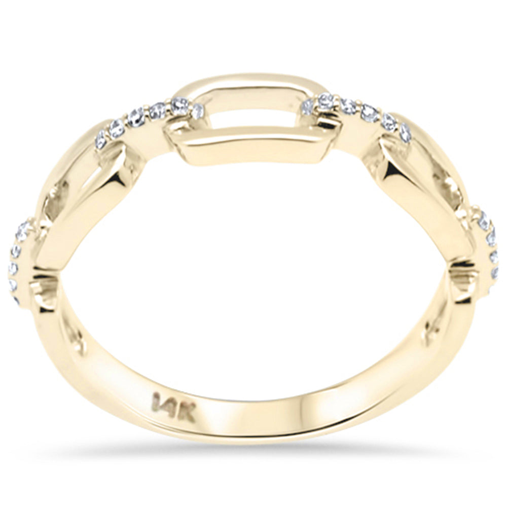 .07ct G SI 14K Yellow Gold DIAMOND Link Ladies Ring Size 6.5