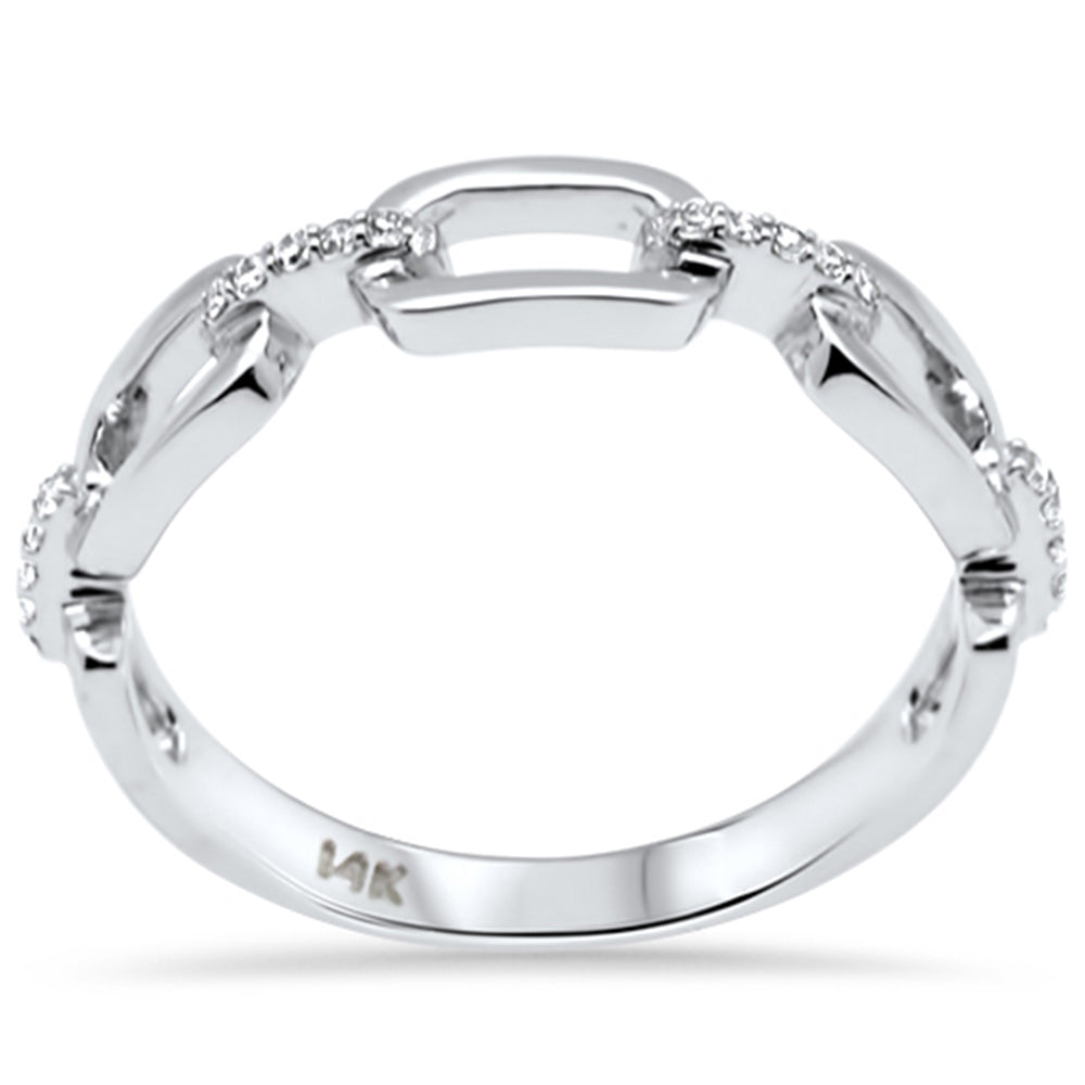 .07ct G SI 14K White Gold  DIAMOND Link Ladies Ring Size 6.5