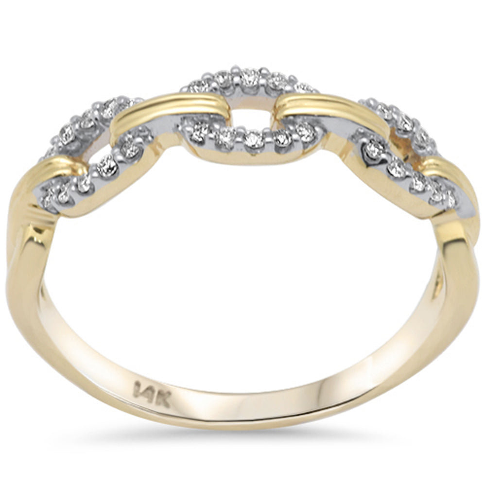 .13ct G SI 14K Yellow Gold Diamond Link LADIES Ring Size 6.5