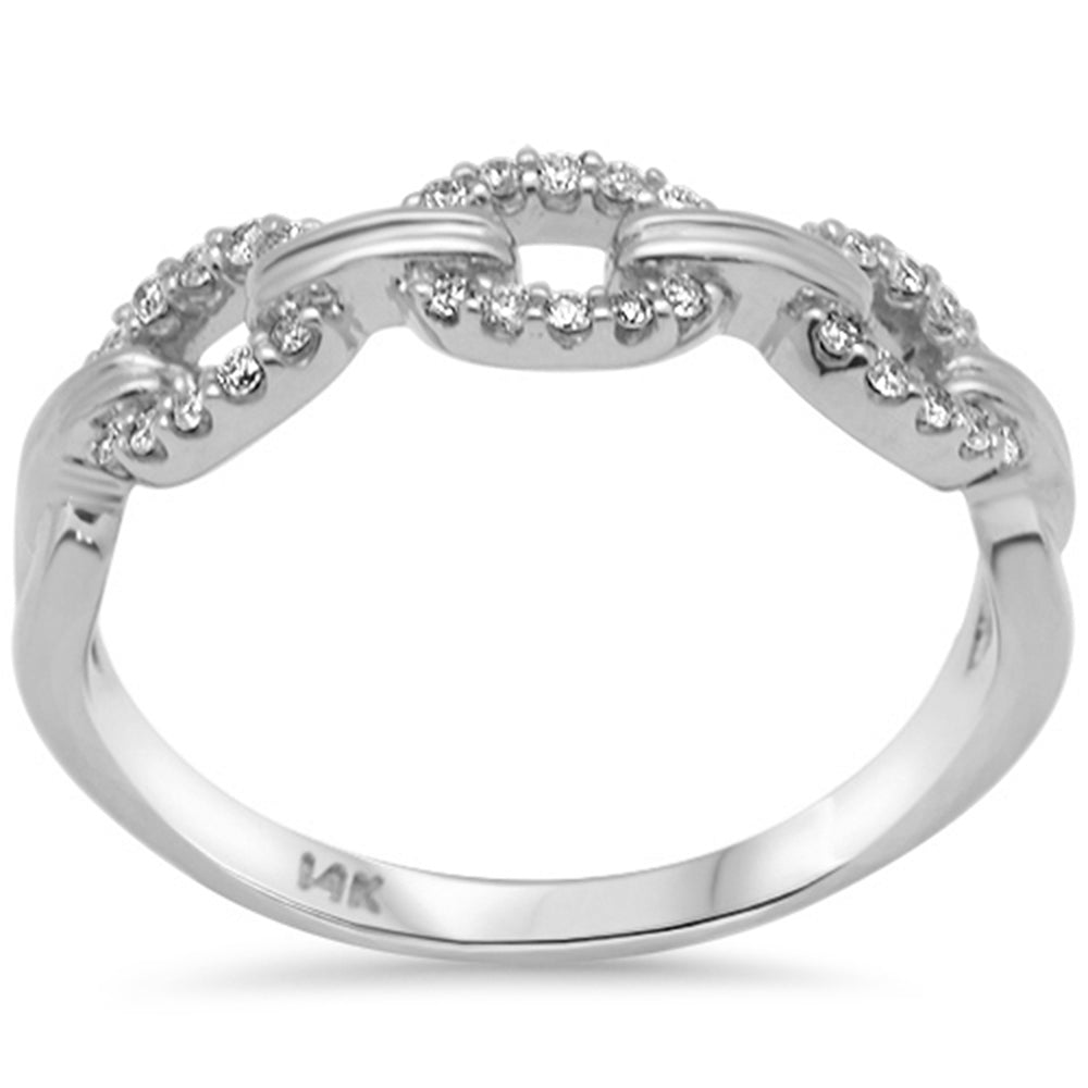 .14ct G SI 14K White Gold Diamond Link LADIES Ring Size 6.5