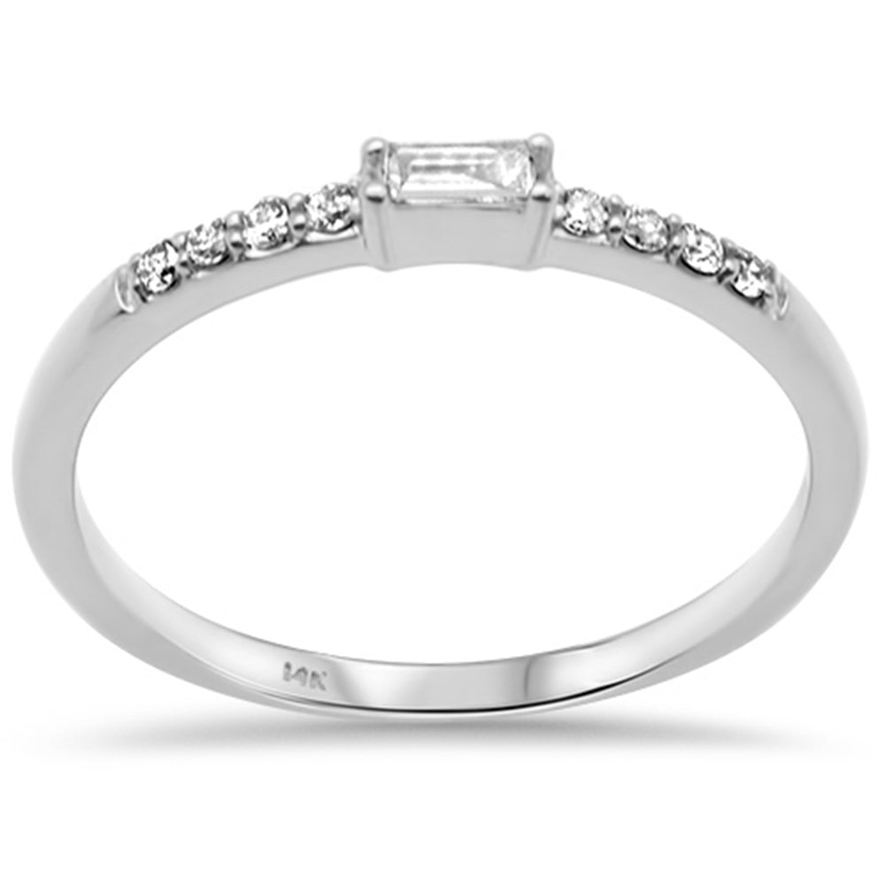 .14ct G SI 14K White Gold Diamond Stackable LADIES Band Ring Size 6.5