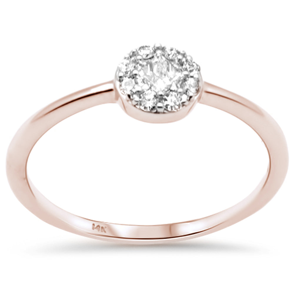 ''SPECIAL! .20ct G SI 14K Rose GOLD Diamond Ladies Halo Ring Size 6.5''
