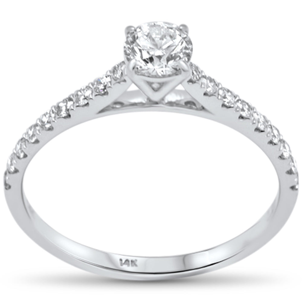 ''SPECIAL! .66ct G SI 14K White Gold Round Cut DIAMOND Engagement Ring Size 6.5''