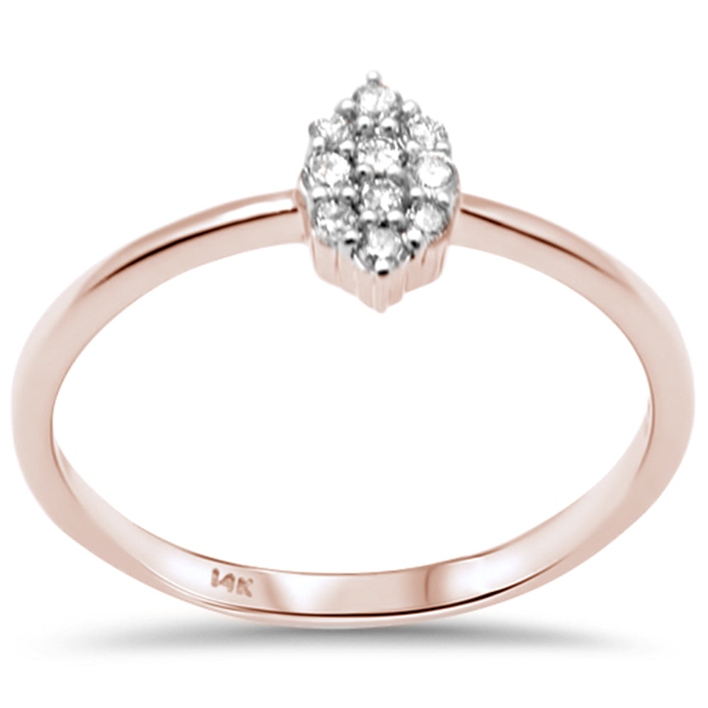 .13ct G SI 14K Rose GOLD Marquise Diamond Ladies Ring Size 6.5