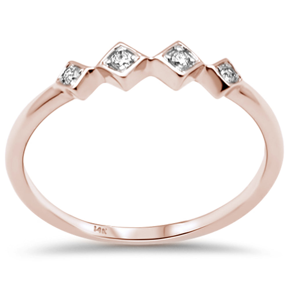 .05ct G SI 14K Rose GOLD Diamond Set Band Ring Size 6.5