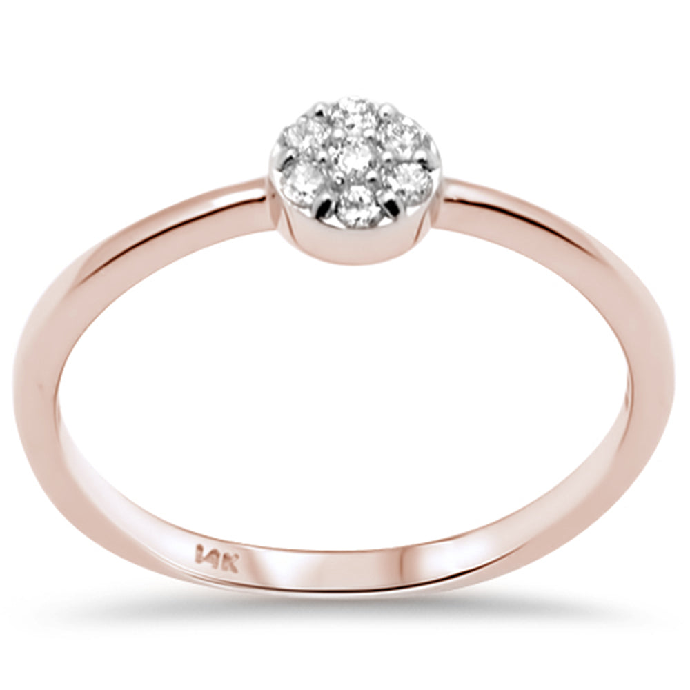 .1ct G SI 14K Rose GOLD Diamond Round Shape Ladies Ring Size 6.5