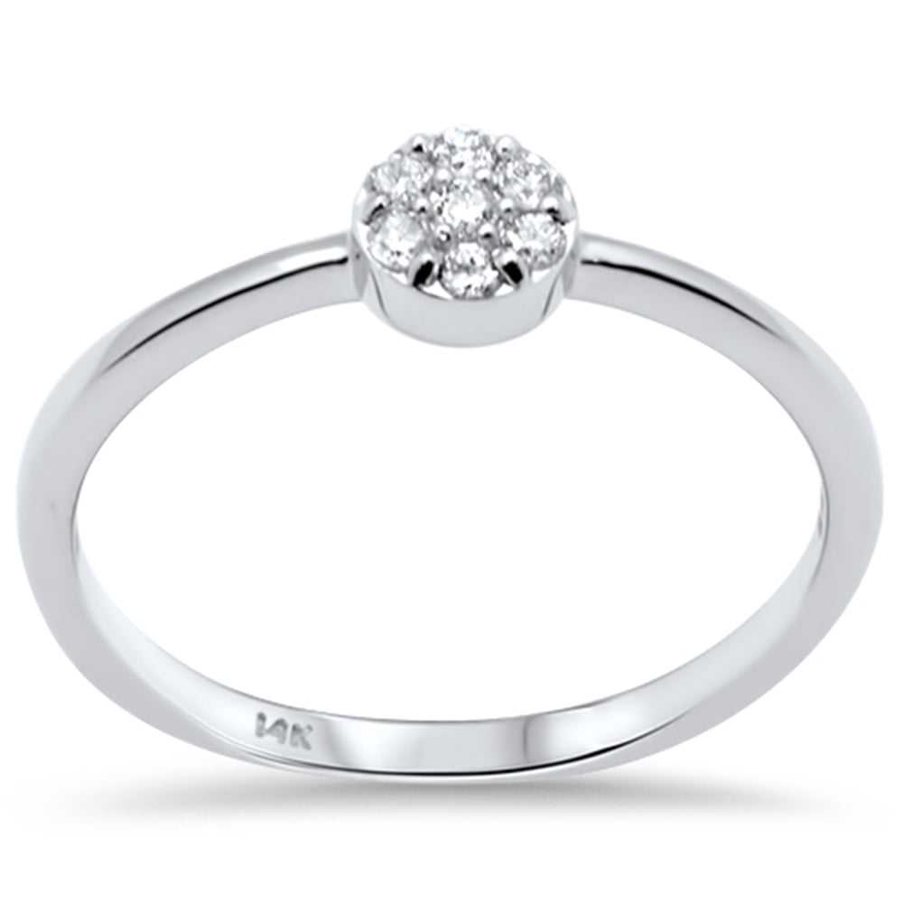 .1ct G SI 14K White GOLD Diamond Round Shape Ladies Ring Size 6.5
