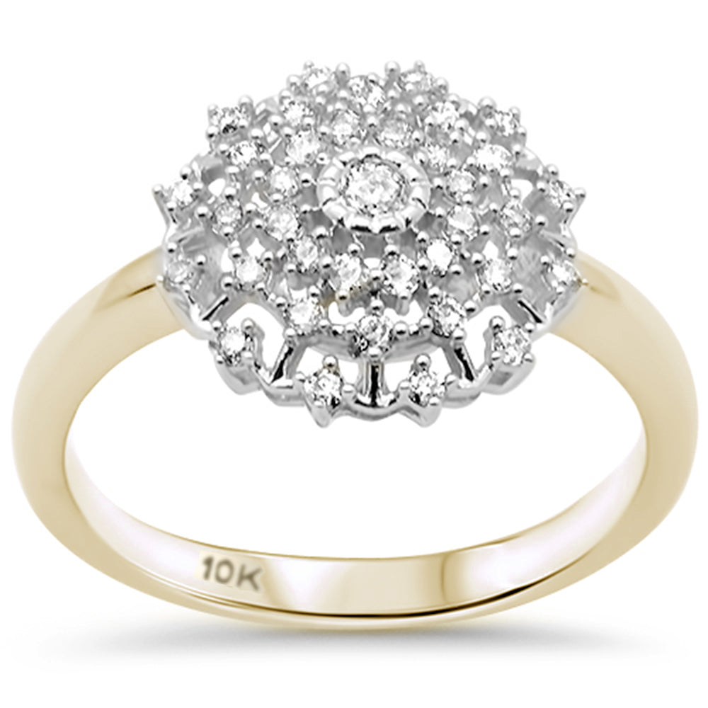 ''SPECIAL! .26ct G SI 10K Yellow Gold DIAMOND Round Multi Row Ladies Ring Size 6.5''