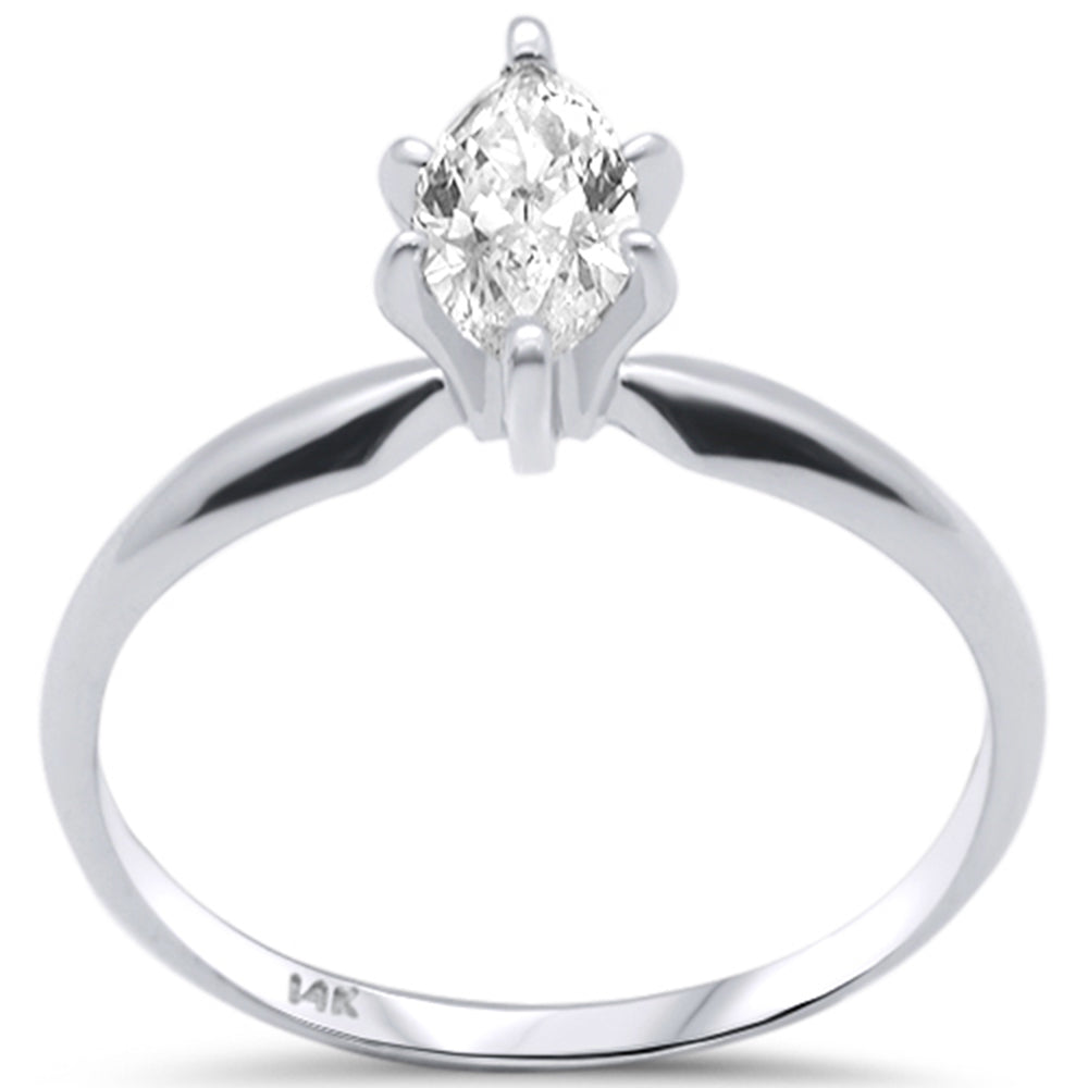 ''SPECIAL! .51ct G SI 14K White Gold Marquise DIAMOND Solitaire Ladies Ring''