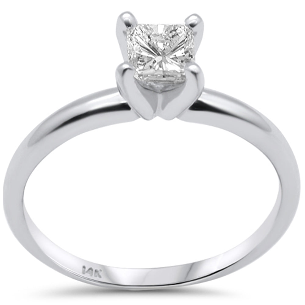 ''SPECIAL! .51ct G SI 14K White Gold Princess Cut DIAMOND Solitaire Ring Size 6.5''