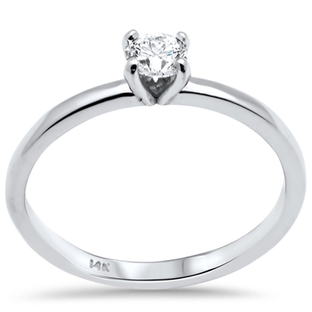 ''SPECIAL! .20ct G SI 14K White Gold Round Diamond Solitaire RING Size 6.5''