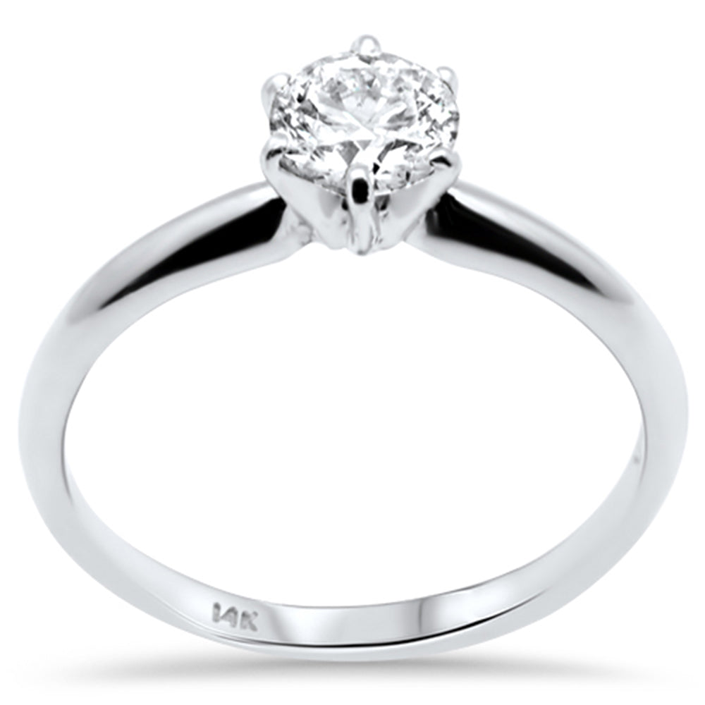 ''SPECIAL! .61ct G SI 14K White Gold Round Diamond Solitaire RING Size 6.5''