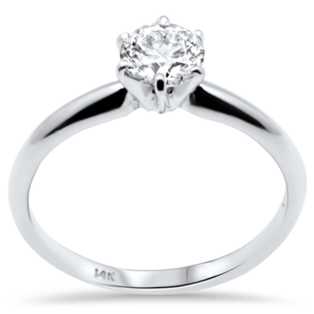 ''SPECIAL! .61ct G SI 14K White GOLD Round Diamond Solitaire Ring Size 6.5''