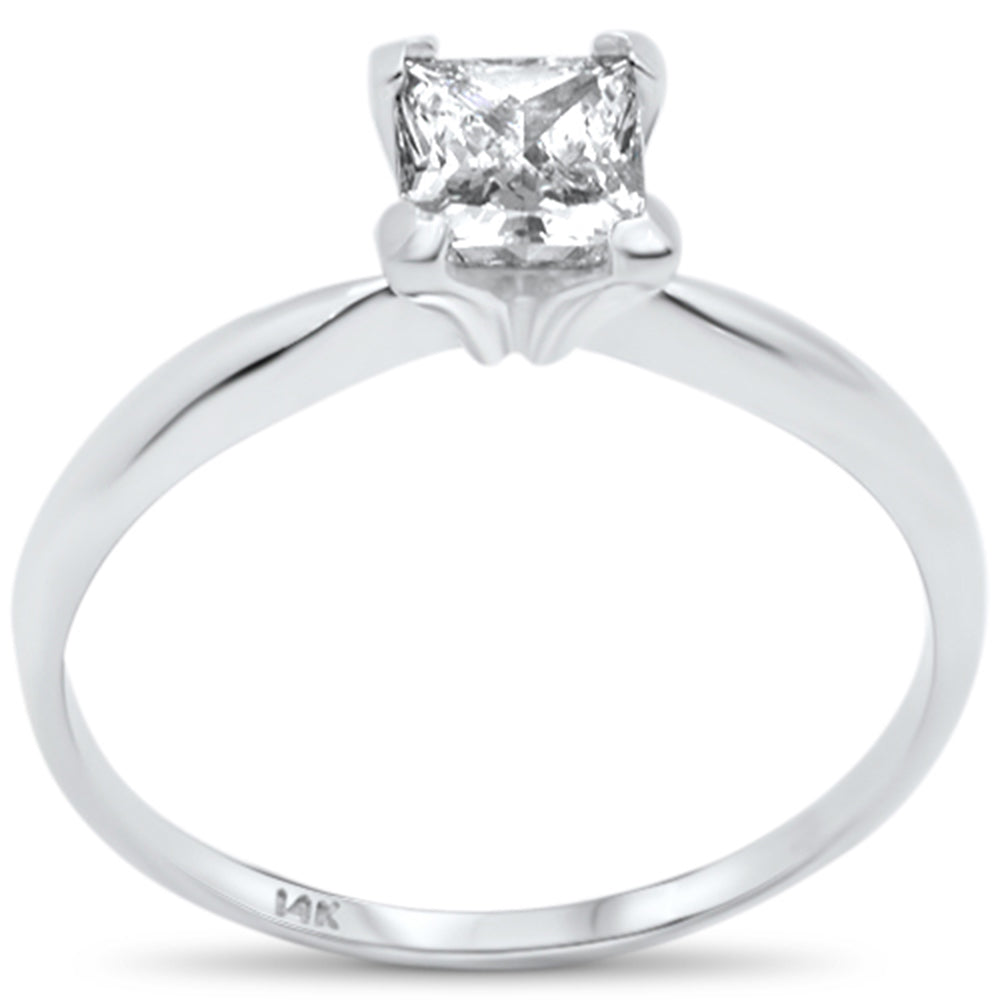 ''SPECIAL!.60ct G SI 14K White Gold Princess Cut DIAMOND Solitaire Ring Size 6.5''