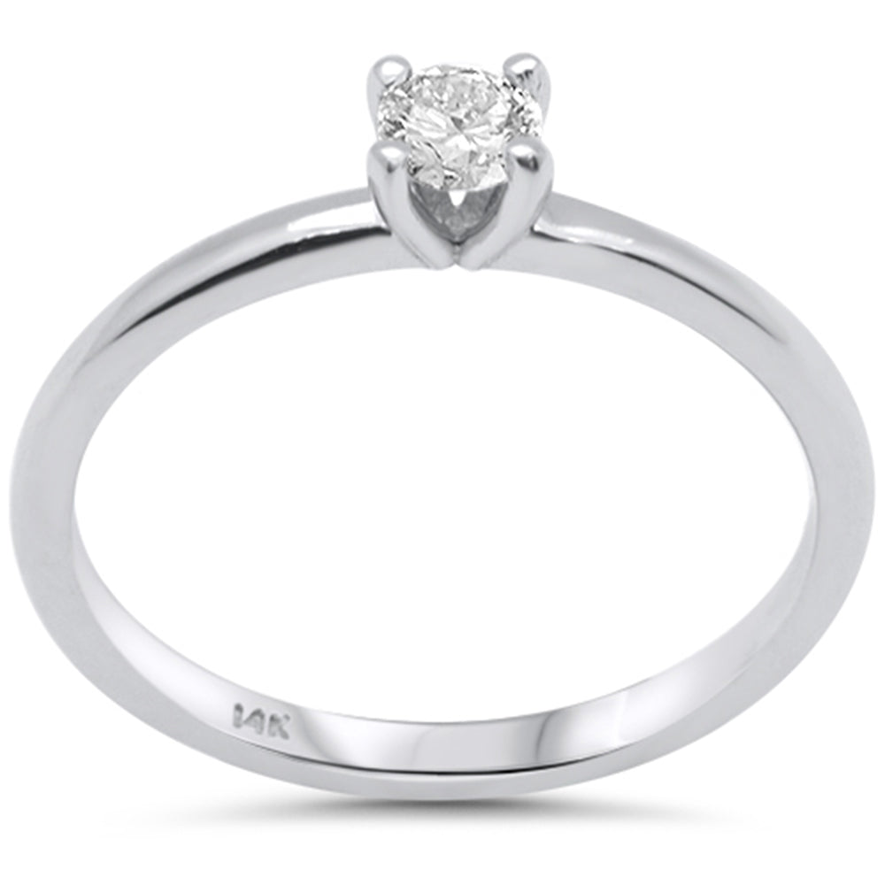 ''SPECIAL! .25ct G SI 14K White Gold Round Diamond Solitaire RING Size 6.5''