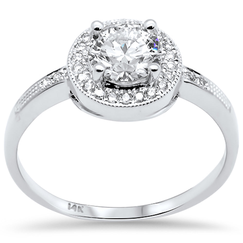 ''SPECIAL! .85ct G SI 14K White Gold Round DIAMOND Engagement Ring Size 6.5''