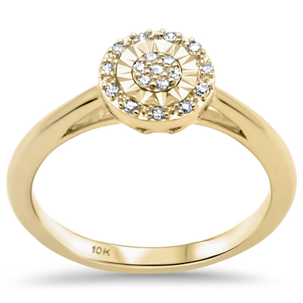 .09ct G SI 10k Yellow GOLD Miracle Illusion Setting Diamond Ring Band Size 6.5