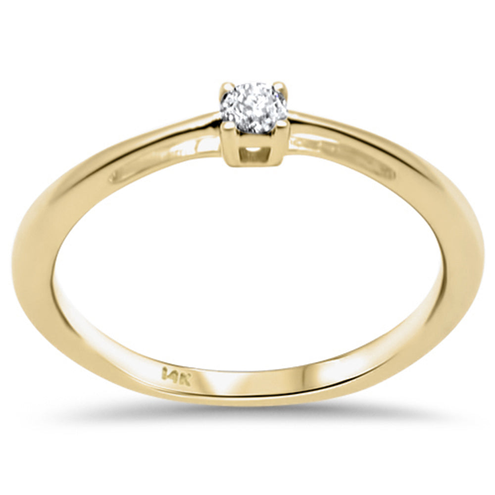 .08ct G SI 14K Yellow Gold DIAMOND Solitaire Ring Band Size 6.5