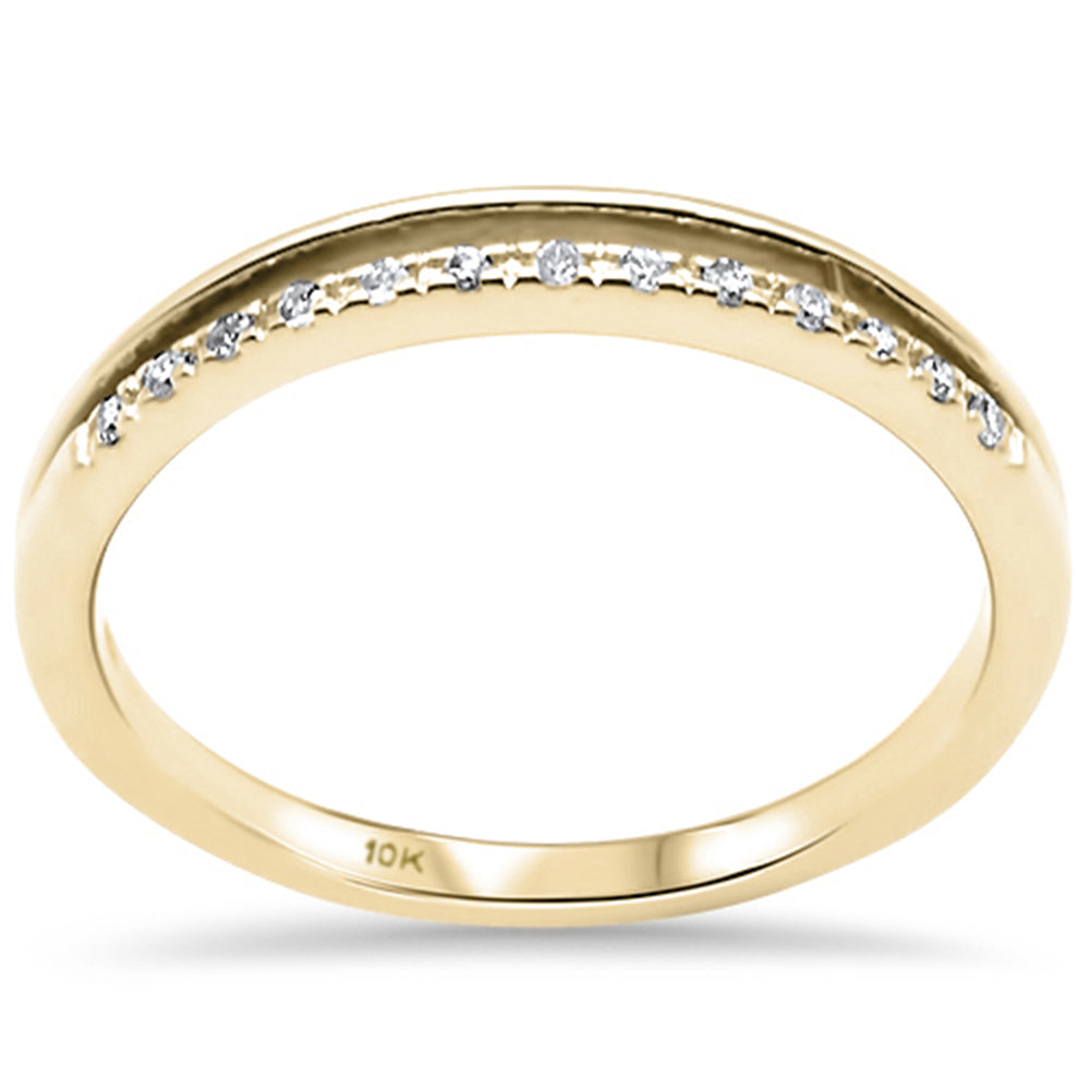 .06ct G SI 10K Yellow Gold DIAMOND Ring Band Size 6.5