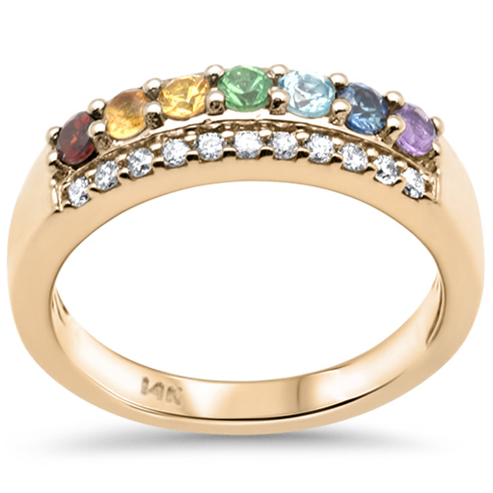 ''SPECIAL! .63ct G SI 14K Yellow Gold DIAMOND Multi Color Gemstones & DIAMONDs Ring Band''