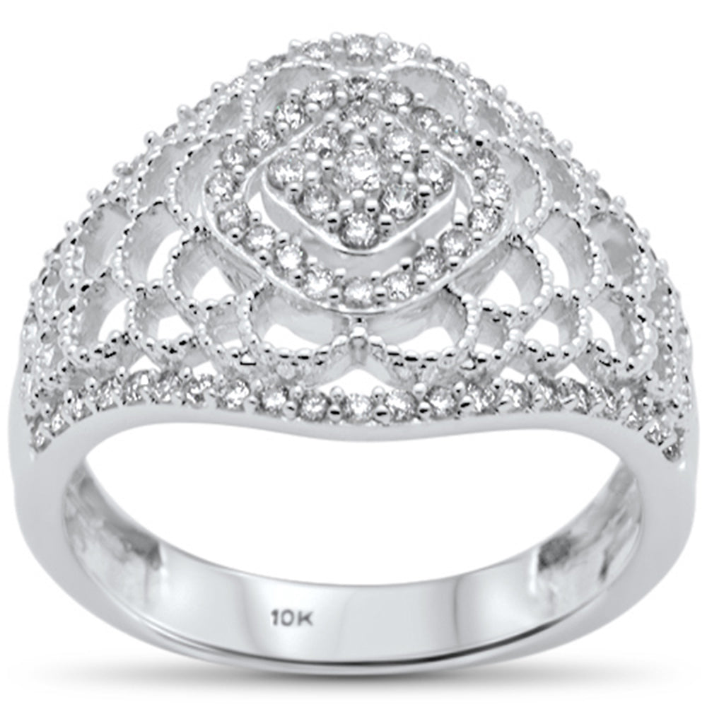 ''SPECIAL! .42ct G SI 10K White Gold DIAMOND Heart Design DIAMOND Ring Band''