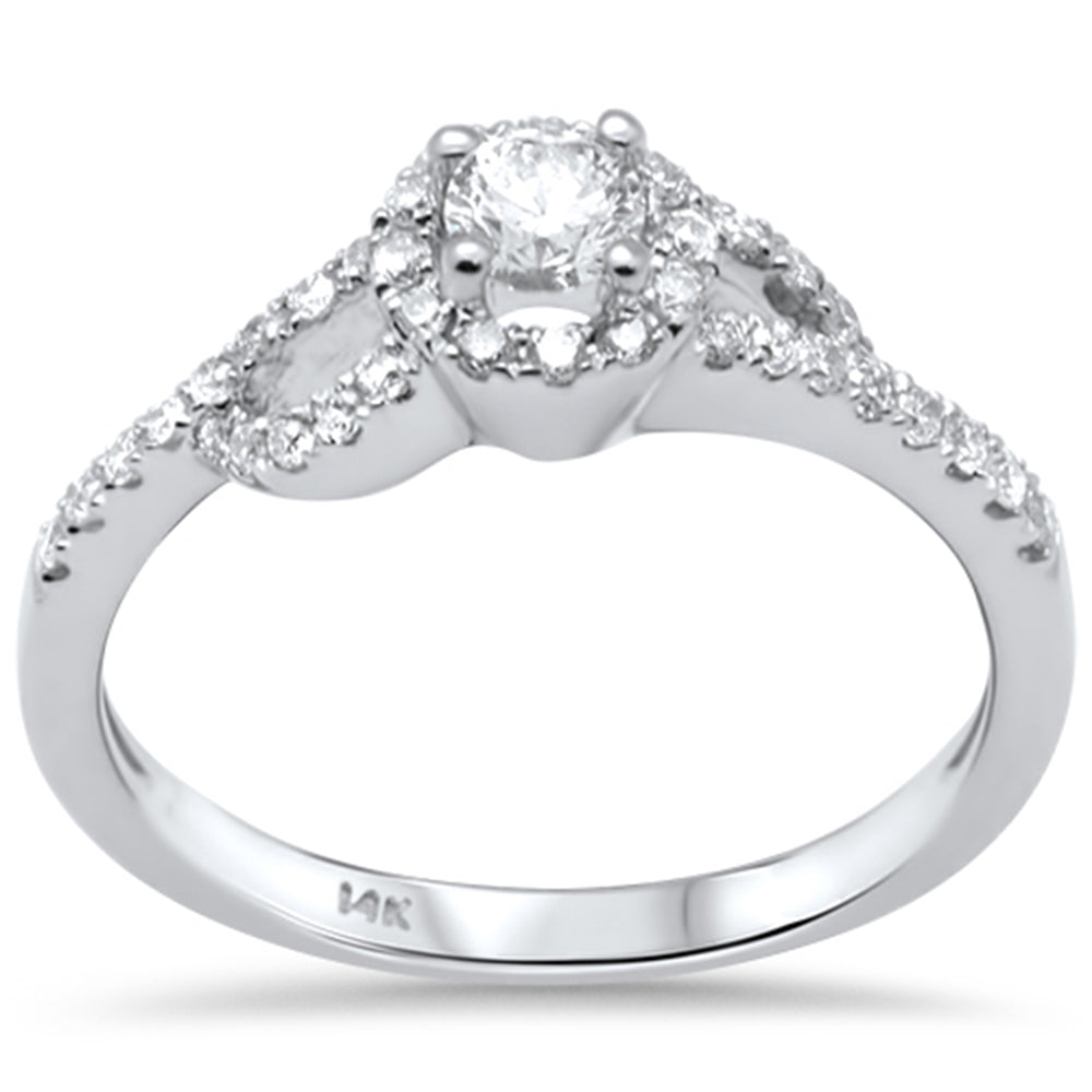 ''SPECIAL! .49ct G SI 14K White Gold Diamond Wrap Around Halo Engagement RING Set''