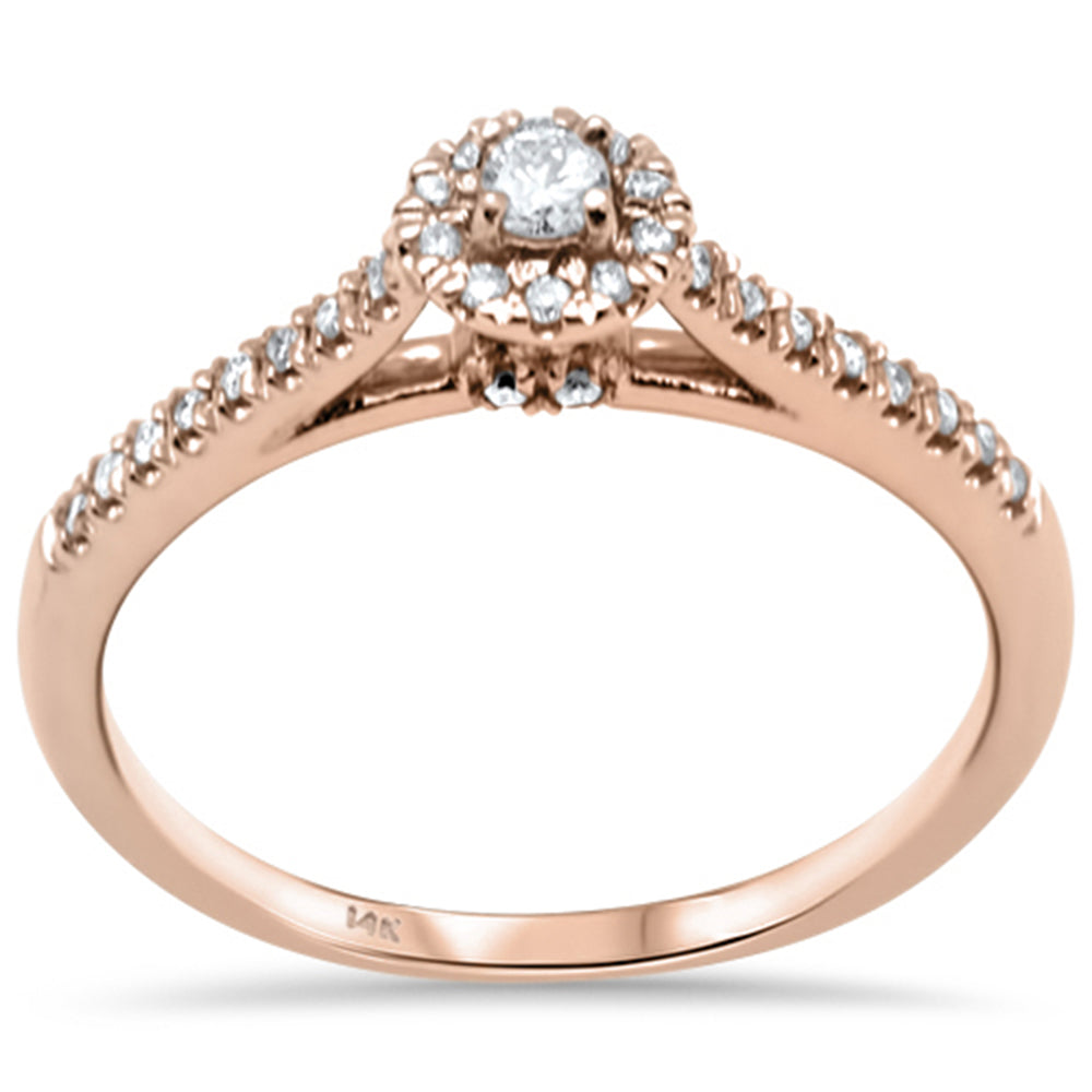 ''SPECIAL! .25ct G SI 14K Rose GOLD Diamond Engagement Ring Size 6.5''
