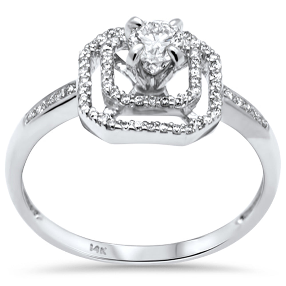 ''SPECIAL! .43ct G SI 14K White Gold DIAMOND Engagement Ring Size 6.5''