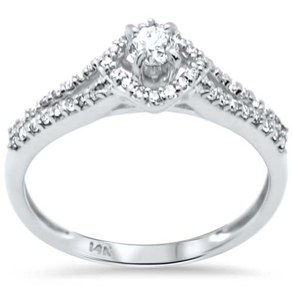 ''SPECIAL! .37ct G SI 14K White Gold Diamond Round Shaped Center Diamond Engagement RING Size 6.5''