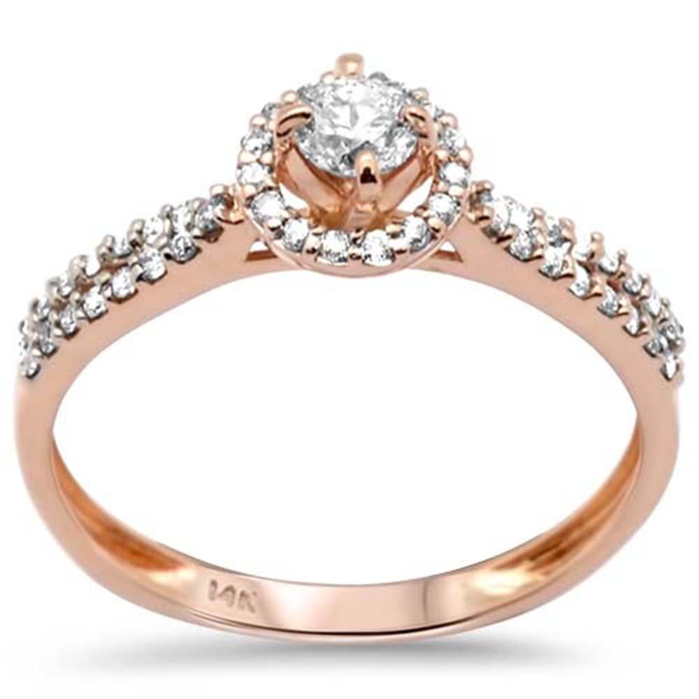 ''SPECIAL! .36ct G SI 14K Rose Gold DIAMOND Round Shaped Center DIAMOND Engagement Ring Size 6.5''