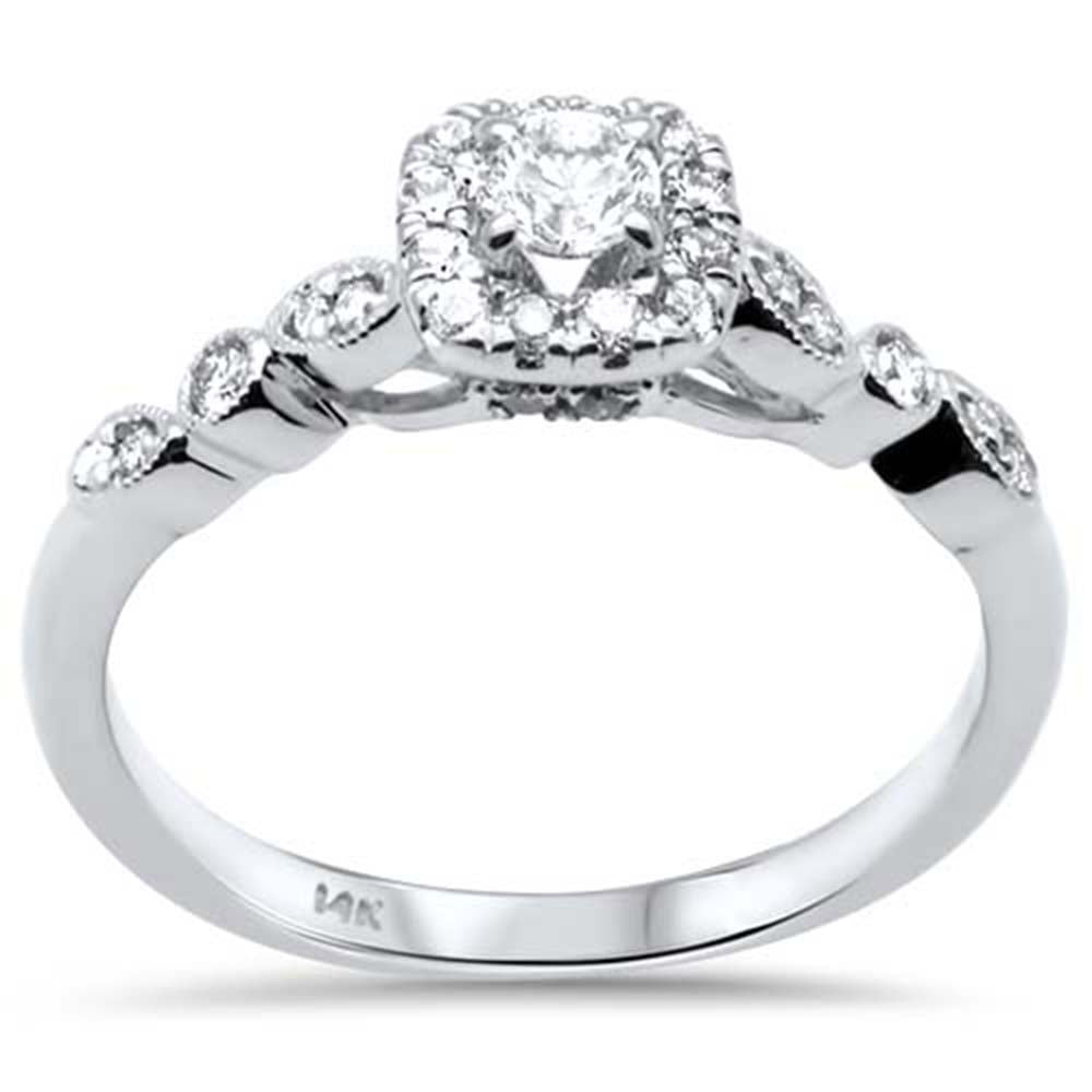 ''SPECIAL! .43ct G SI 14K White Gold Cushion Shaped Diamond Engagement RING Size 6.5''