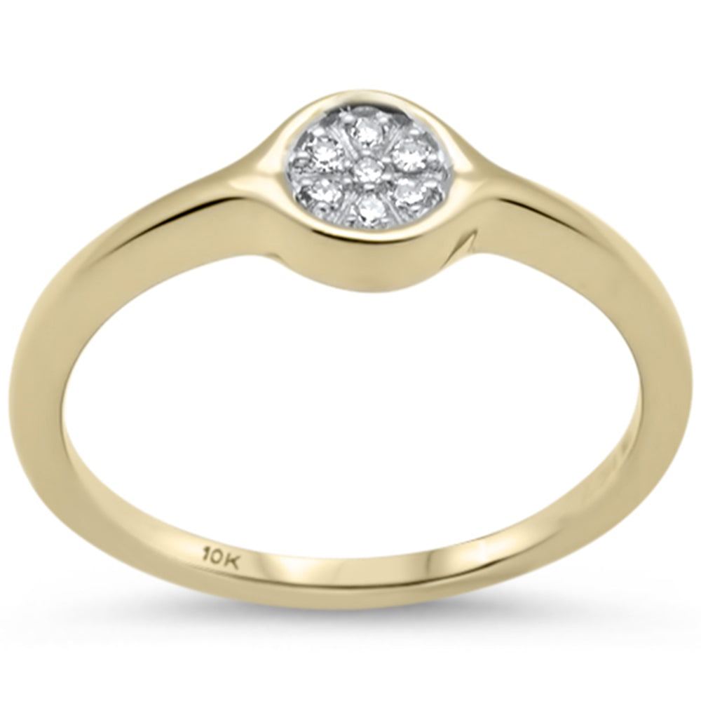 .06ct G SI 10K Yellow Gold DIAMOND Round Ring Band Size 6.5