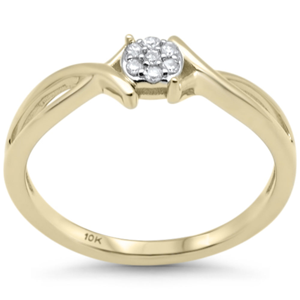 .05ct G SI 10K Yellow Gold Round Diamond Solitaire RING Size 6.5