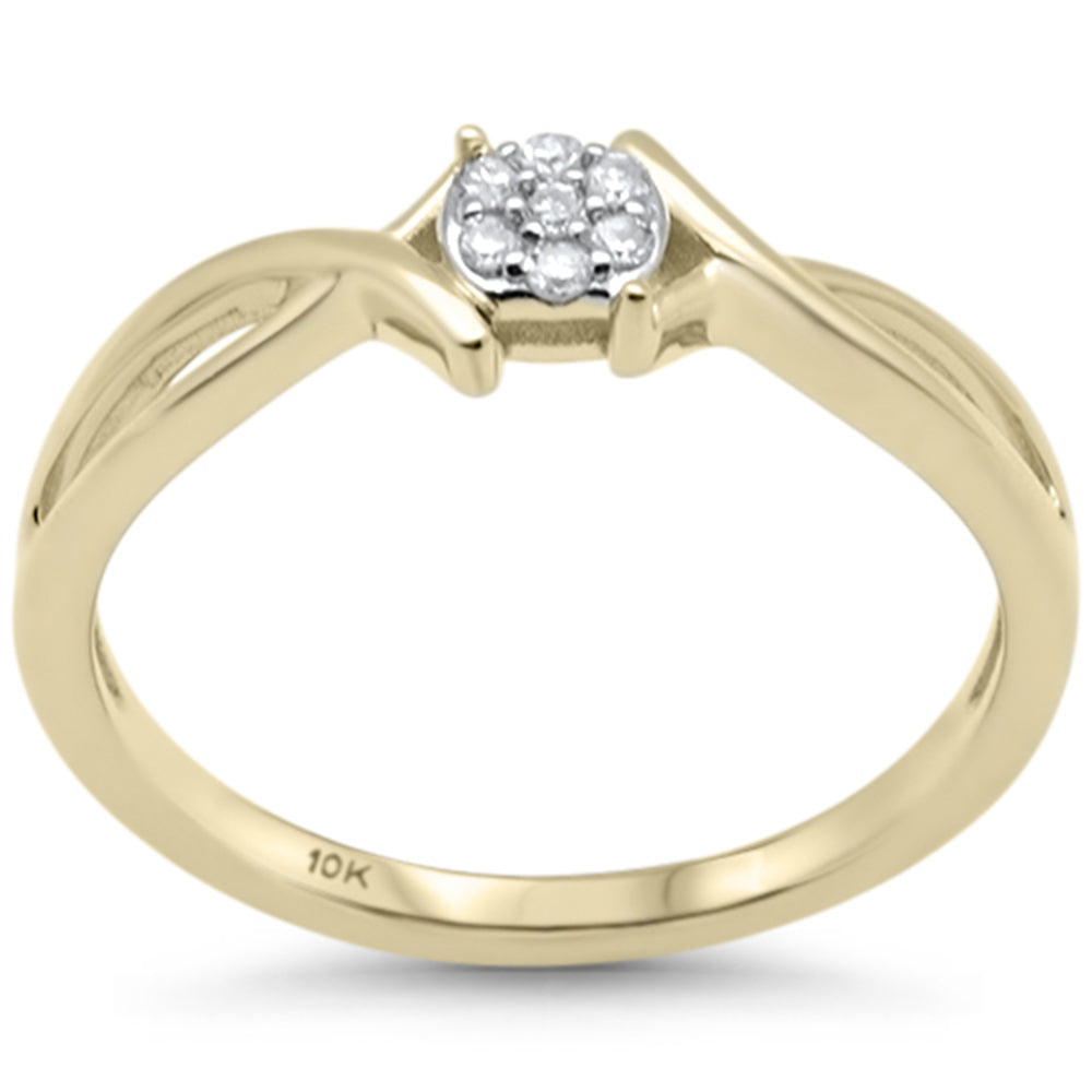 .05ct G SI 10K Yellow Gold Round DIAMOND Solitaire Ring Size 6.5