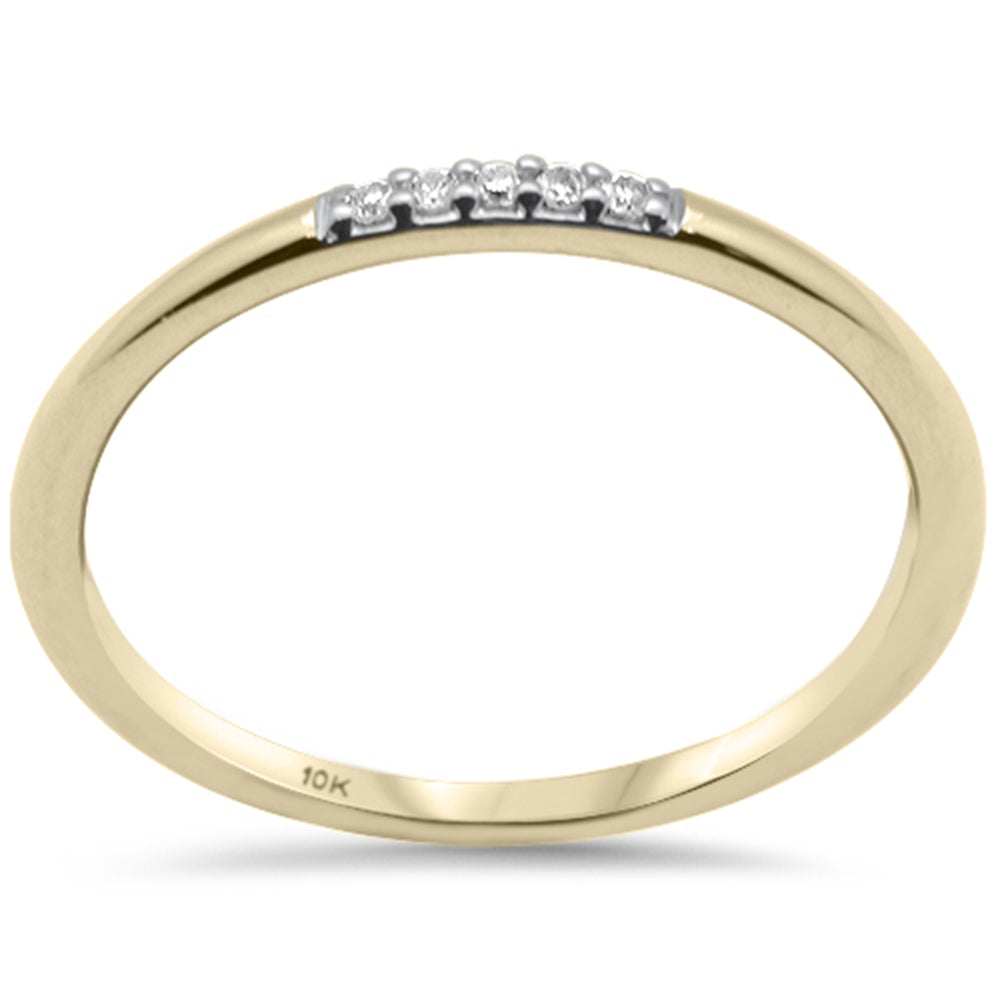 .04ct G SI 10K Yellow GOLD Diamond Stackable Ring Band Size 6.5